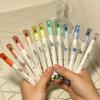 4pcs Soft Tip Highlighter Pen Refillable Note Taking Markers Durable Art Marker Pen  Students Gift