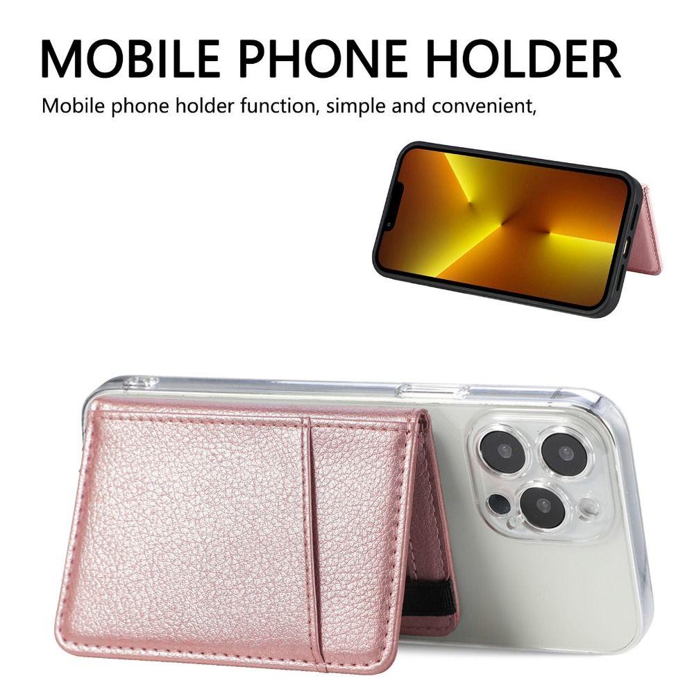 Leather Protective Sleeve Bracket Adhesive Back Sticker Phone Card Slot Mobile Phone Card Bag