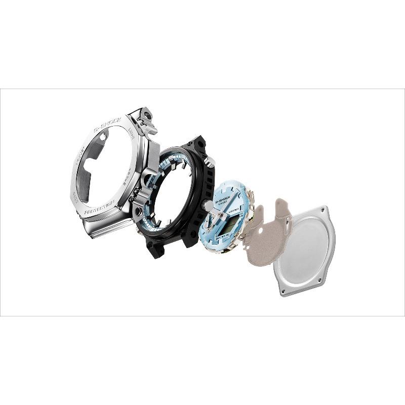 Casio Мужские часы G-SHOCK из нержавеющей стали, водонепроницаемость 200 м, аналоговые, ударопрочные, кварцевые, GM-2110D-2B