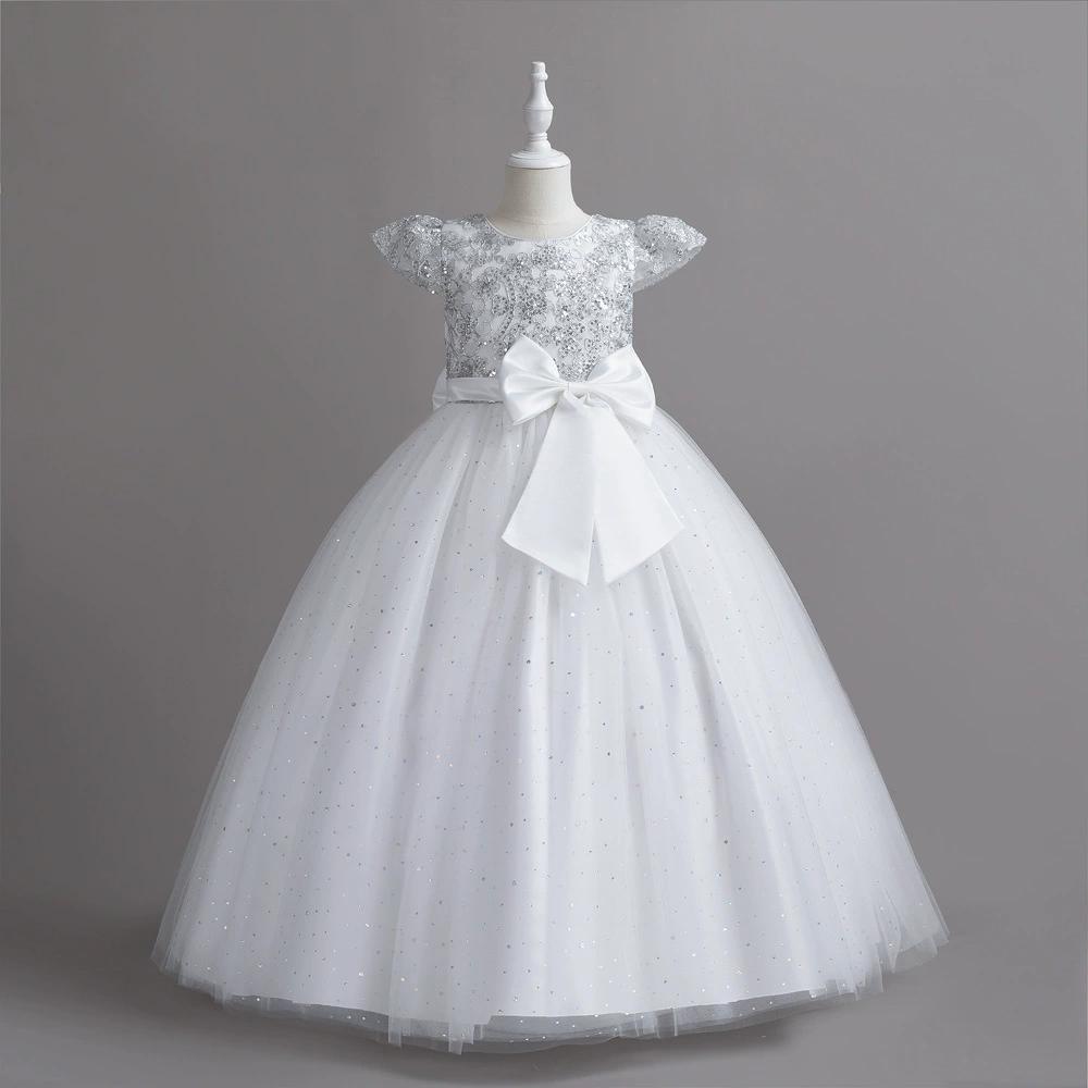 Girls' Dress Skirts Big Children's Sleeveless Sequined Wedding Dresses Flower Girls Show Princess Dresses Floor-to-ceiling Long Dress Skirts