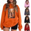 Женский повседневный свитер с круглым вырезом и длинными рукавами, топ с принтом на Хэллоуин, толстовка с длинными рукавами