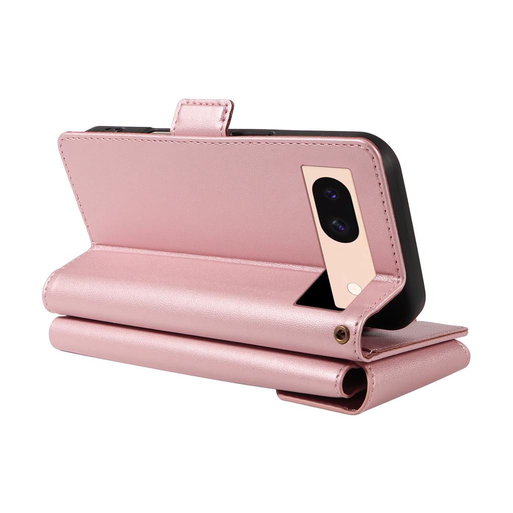 Чехол для Google Pixel 8a с держателем для нескольких карт и ремешком, чехол для телефона из ПУ кожи, подставка