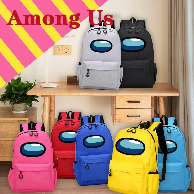 Рюкзак через плечо с цепочкой по игре Among Us для детей и подростков, мальчиков и девочек, школьный и дорожный рюкзак
