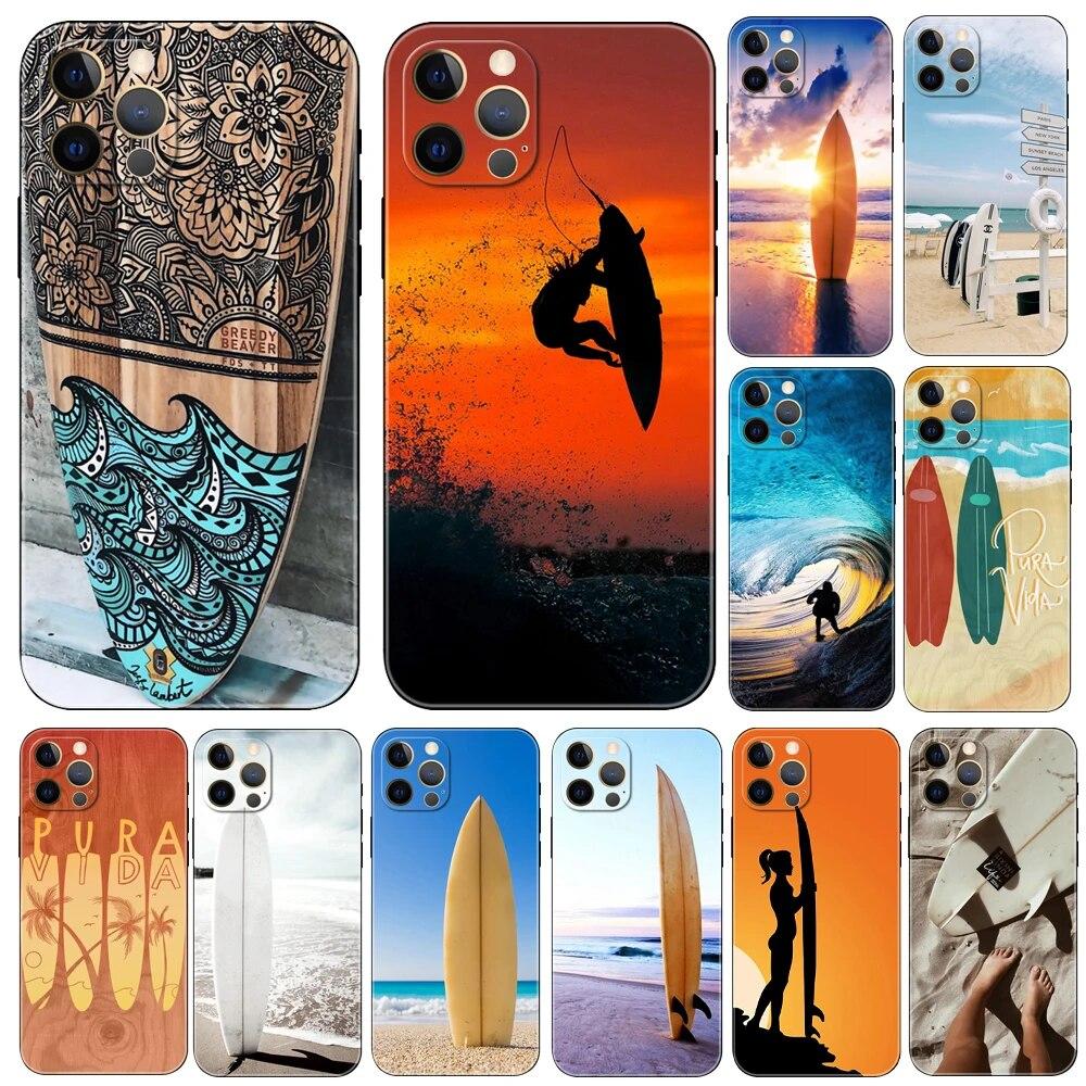 Surfboard Surf Arte Phone Case For iPhone Samsung Galaxy Redmi Xiaomi Oppo OnePlus Note S A 7 8 9 10 11 12 13 14 20 21 22 23 53 54 Pro Max Plus Ultra