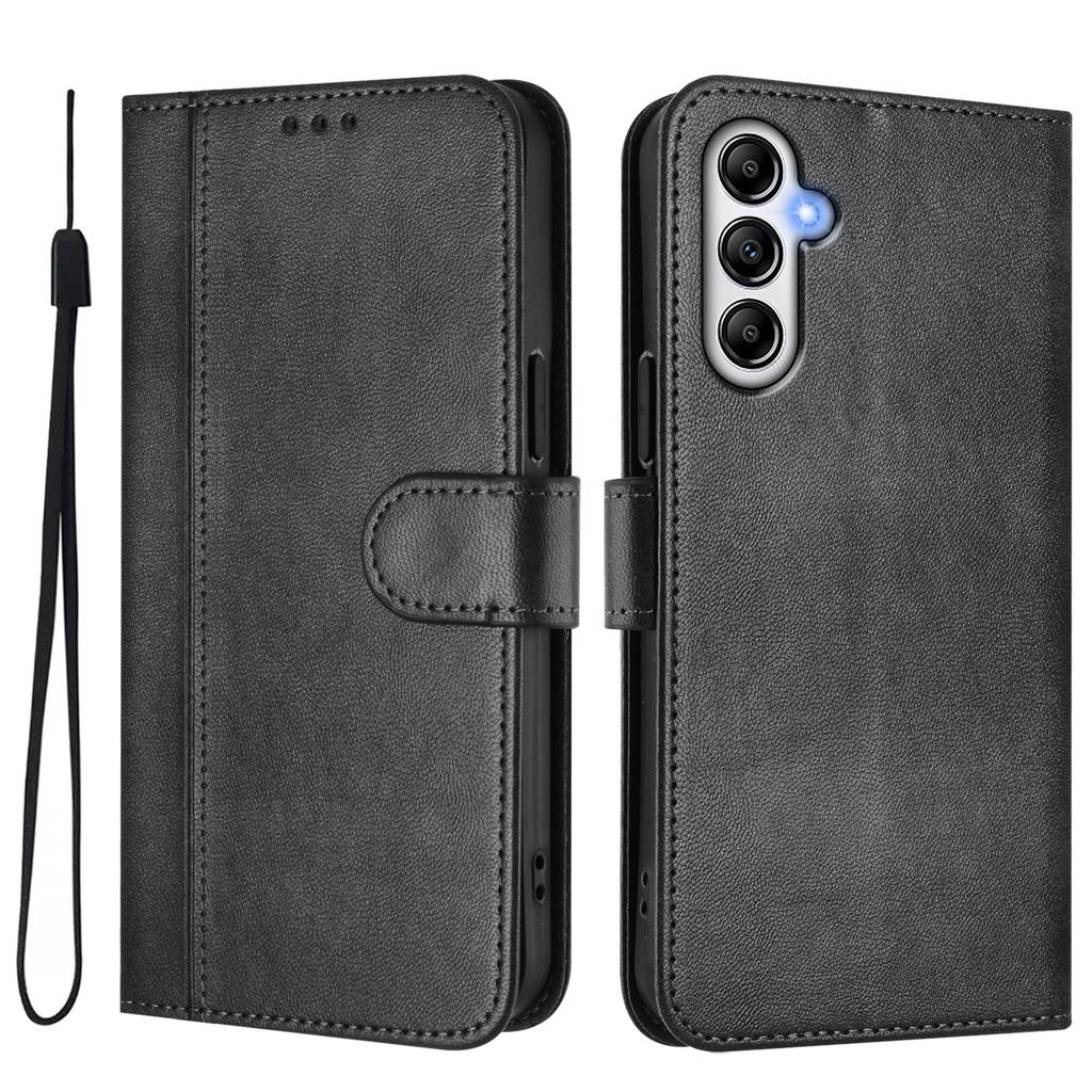 For Samsung Galaxy A25 5G (Global) (161.0 X 76.5 X 8.3mm) Cases Wallet Stand Retro Texture Leather Phone Cover with Lanyard