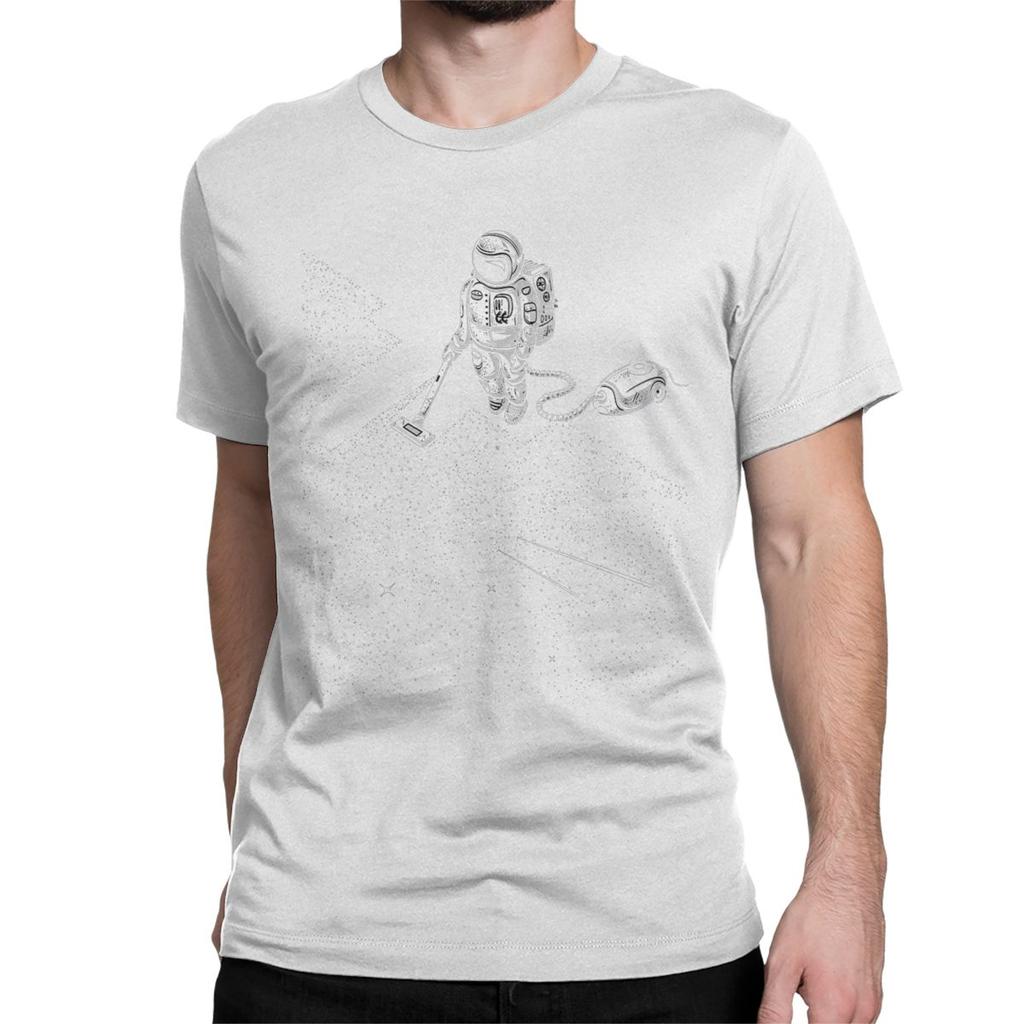 Astronaut Space Vacuum Cleaner T Shirts Men Women Cotton Novelty T-Shirt Round Collar Tees Short Sleeve Clothes Plus Size