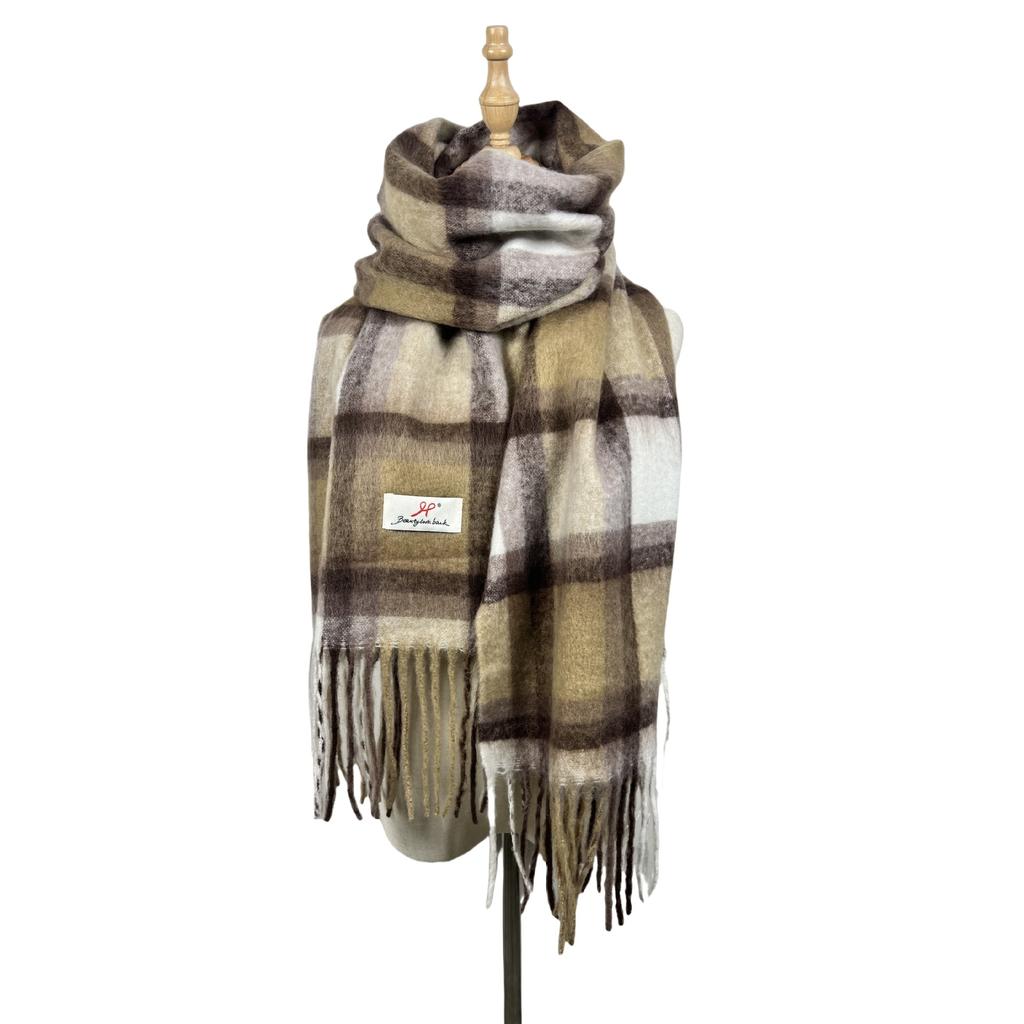 New Atmosphere Scarf Versatile Warm Autumn and Winter Scarf Women's Thickened Shawl Maillard Color