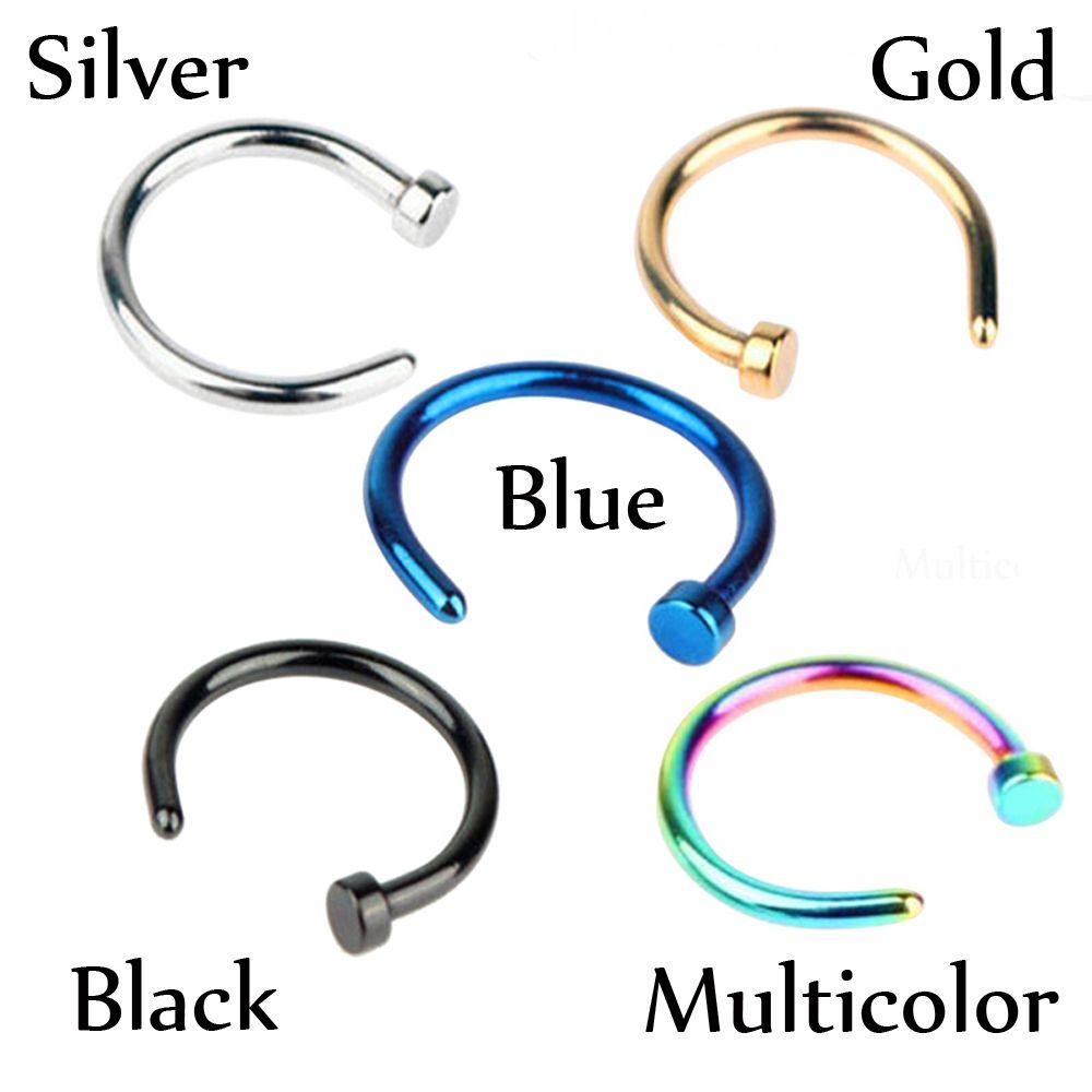 3/5/10PCS 8mm Fake Hoop Clip On Nose Ring Body Jewelry Non Piercing Nostril Hoop