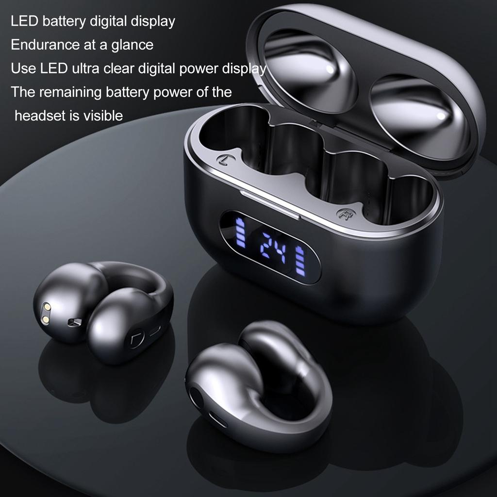 Наушники Bluetooth с клипсой, открытые наушники с низкой задержкой и шумоподавлением, беспроводные наушники с клипсой и светодиодным индикатором питания