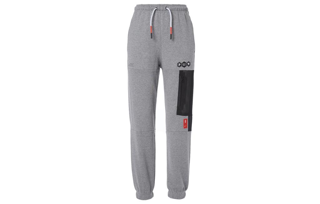 Nike Однотонные повседневные вязаные спортивные штаны с подкладкой из флиса в винтажном стиле пэчворк Мужские Серые CK6664-091
