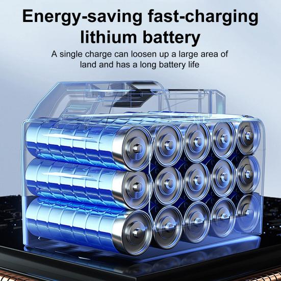 Cordless Mini Tiller Cultivator Sharp Blades High Speed Ergonomic Design Portable Battery Powered Electric Garden Tiller