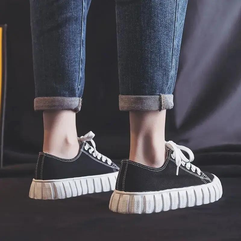 Fashion Fashion Flat Women's Canvas Shoes Casual Korean New Arrival 2025 In Comfortable and Elegant Deals Stylish Light Ladies Footwear