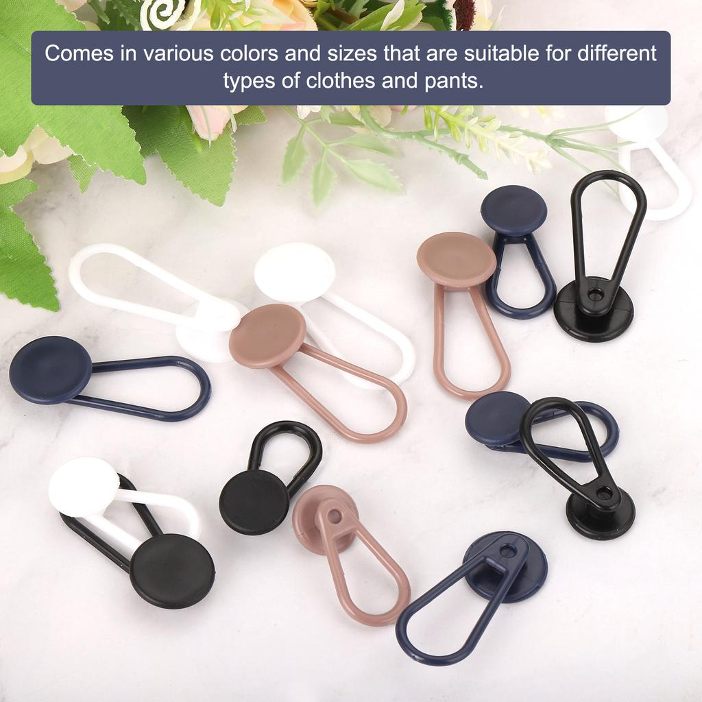 16pcs Button Extenders for Jeans Flexible Pants Button Extender Pants Waistband No Sew Instant Extension Button 33/43mm 4 Colors