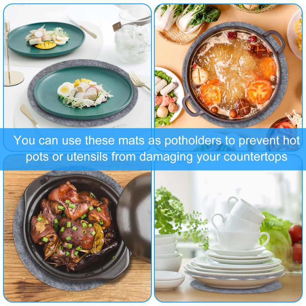 Набор из 96 войлочных разделителей для тарелок 3 размеров Круглые войлочные протекторы для тарелок Многоразовые прокладки для хранения посуды Многоцелевые мягкие разделители для тарелок