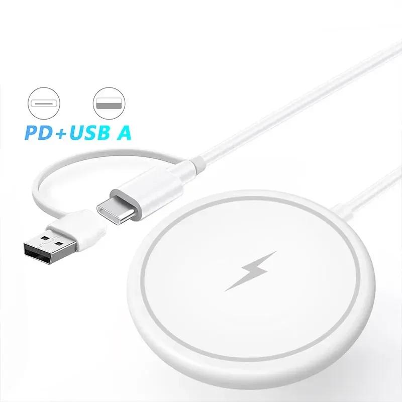 30 Вт Магнитная беспроводная зарядная панель для iPhone 15 14 13 12 11 Pro Max Mini настольные зарядные устройства USB A PD Магнитная станция быстрой зарядки