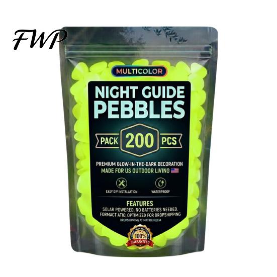 Glow Garden Stones Outdoor Resin Glow-in-the-Dark Pebbles, Night Guide Luminous Stones, Decorative Aquarium Fish Tank Rocks, in The Dark Planter