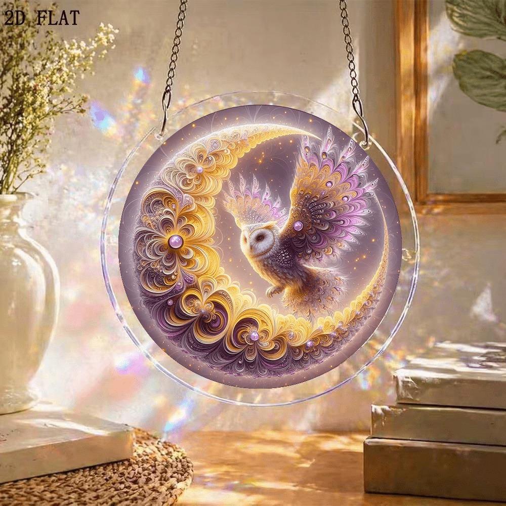 2D Flat, 1set/83pcs 18.8cm Acrylic Jigsaw 2D Flat, Sun Catcher - Three-Layer Acrylic - Middle Layer Is Puzzle - Stained Glass Effect Window Hanging De