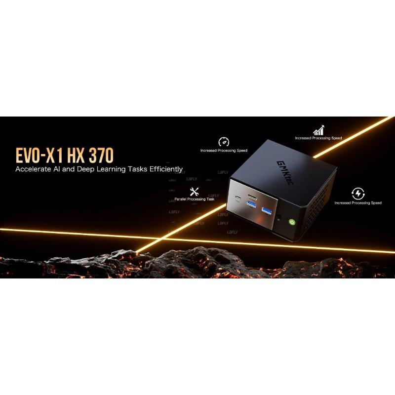Мини-ПК GMKtec EVO-X1 AMD Ryzen AI 9 HX370 12 ядер 24 потока 32 ГБ LPDDR5 1 ТБ SSD Игровой компьютер ПК с AMD XDNA 2 NPU Мини-ПК