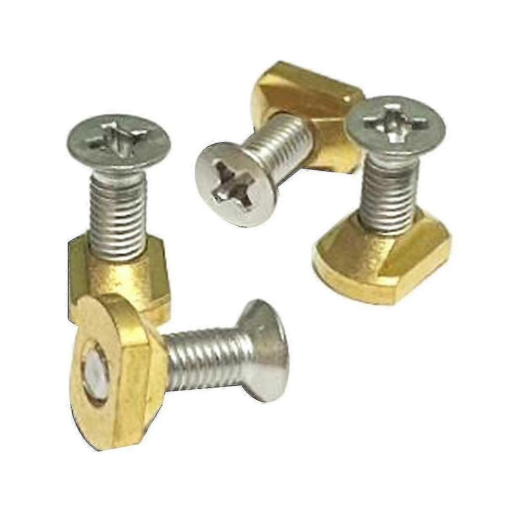 4Pcs M8 Hydrofoil Mounting Brass T-Nuts for Surfing All Hydrofoil Tracks Outdoors Surfing Accessories Gold