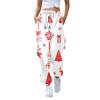 Женские повседневные модные рождественские принтованные повседневные брюки спортивные брюки длинные брюки брюки с эластичной резинкой на талии