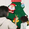 DIY Felt Christmas Tree with 21 Ornaments for Toddlers Kids Home Wall Door Hanging Christmas Craft Kit with String Lights for Xmas Party Supplies