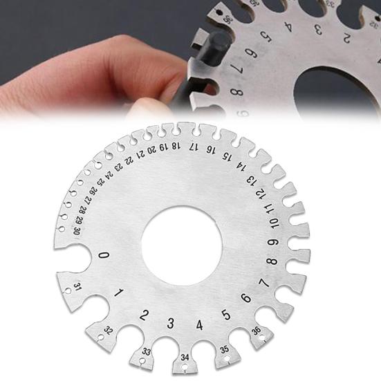 0-36 Металлическая круглая проволочная линейка AWG SWG, измерительный инструмент для толщины и диаметра