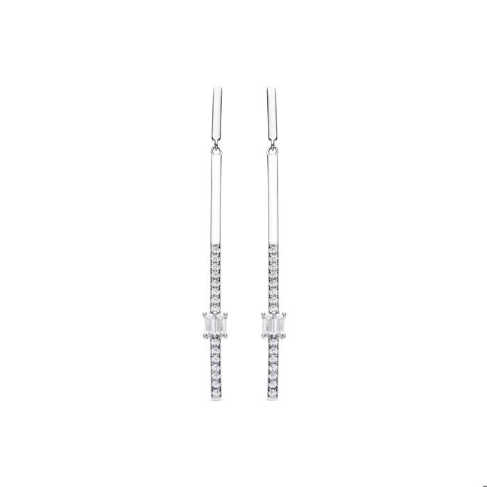 Boucles d’oreilles Luxenter en argent sterling 925 et zircone brillant avec finition rhodium - Yacko