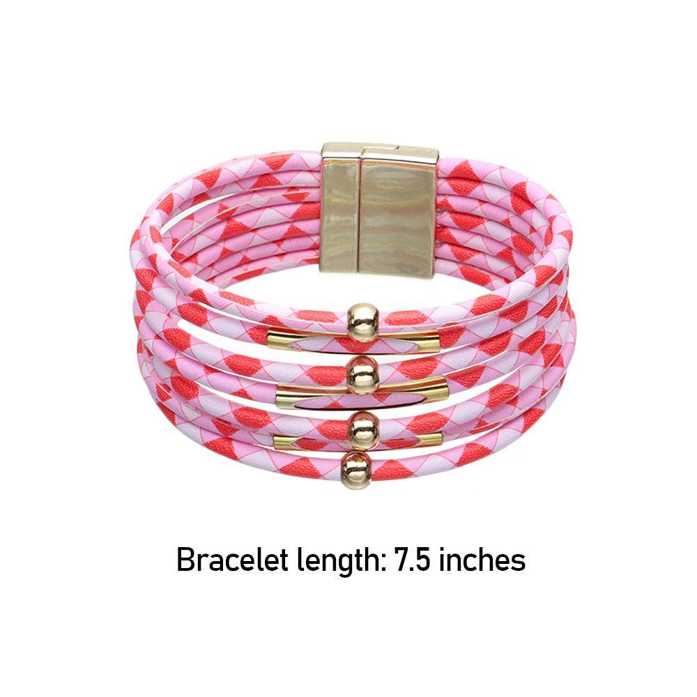 Retro Elegant Women Wrist Bands Leopard Leather Bracelets Multilayer Bangles Wide Wrap Bracelet