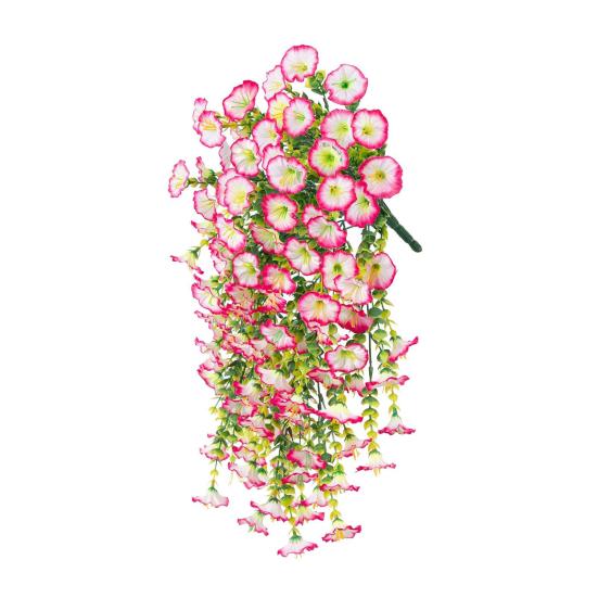 Искусственные подвесные цветы петунии Устойчивые к УФ-лучам Искусственные растения Уличная поддельная петуния в полоску Весенне-летний декор для каминной полки, двери, крыльца, патио