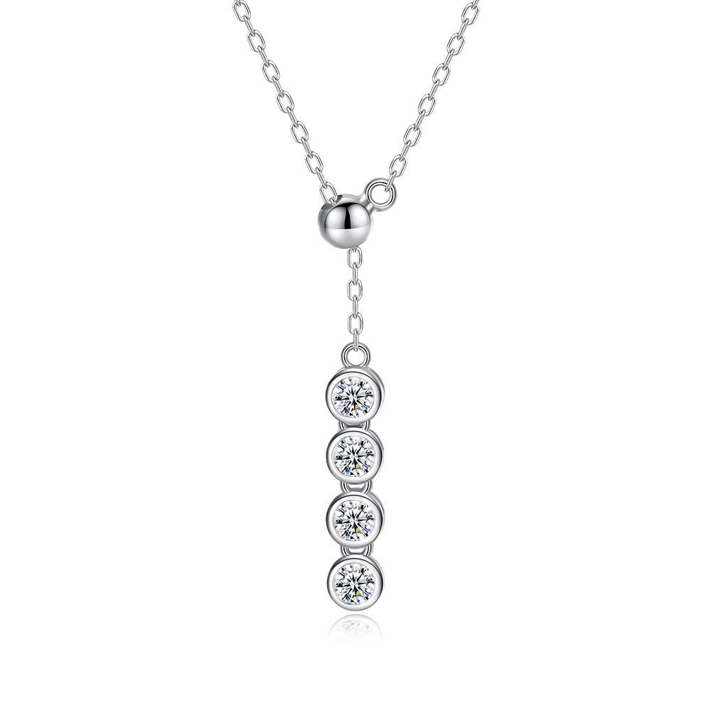 S925 Sterling Silver Moissanite Cross Pendant Clavicle Necklace for Women Luxury Sparkling Fine Jewelry Gift