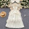 Summer Women Sexy Spaghetti Strap 3D Flower Ruffles Long Maxi Holiday Beach Dresses