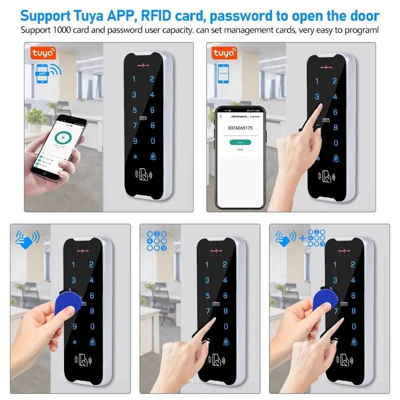 IP68 полностью водонепроницаемая RFID-клавиатура контроля доступа, металлический корпус, 125 кГц, кард-ридер, металлический сенсорный контроллер, дверной звонок Wiegand26/34