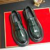 Fashionable Loafers Shoes Men PU Round Head Thick Sole Comfortable Anti Slip Classic Versatile Business Casual Men Shoes