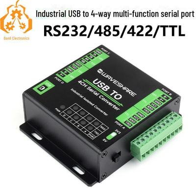Промышленный USB в Четыре RS232/485/422/TTL Последовательный Конвертер FT4232HL