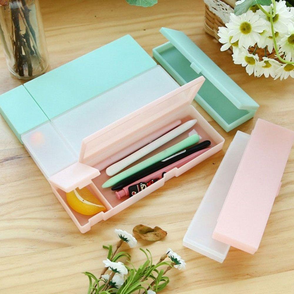 Frosted Pencil Case Non-toxic Stationery Box Simple Pencil Box  for School