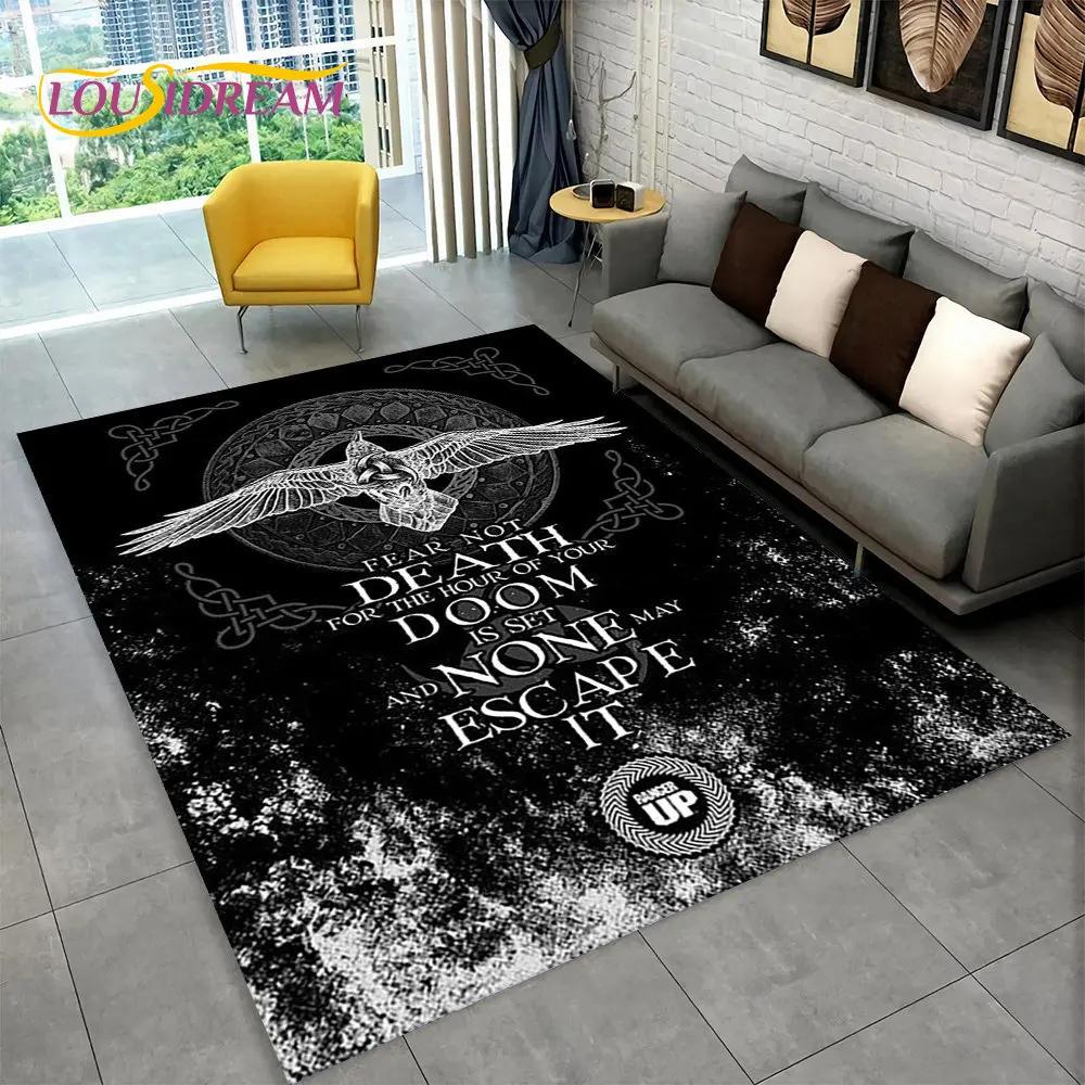 Ковер-циновка Викинг Скандинавская мифология Бог Локи Руна,Ковер для гостиной спальни дивана придверный коврик кухонный декор,Нескользящий коврик для пола