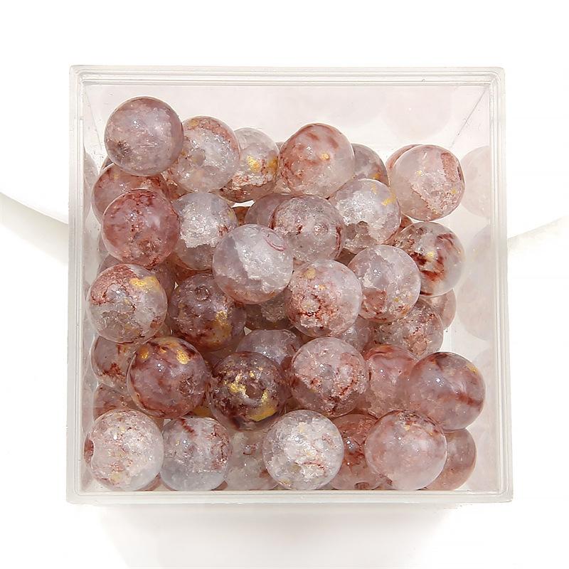 10 мм стеклянные бусины-попки Halo Inside Broken Round Бусины из глазури Ретро-бисер ручной работы Diy Ice Crack Jewelry Бусины-попки для изготовления ювелирных изделий