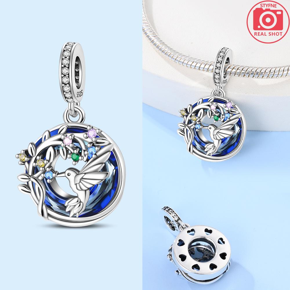 Изысканные животные Светлячок Синий бант Бусины-дельфины Подходят для браслетов-шармов Медь Оригинальное изготовление ювелирных изделий Женские подарки на годовщину