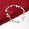 925 Sterling Silver 6mm Three In One Side Chain Bracelet, Fashionable and Charming Jewelry