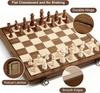 Магнитный деревянный шахматный набор с 2 дополнительными ферзями, 15-дюймовая складная дорожная шахматная доска, ячейки для хранения, для взрослых и детей от 6 лет, DUR-001