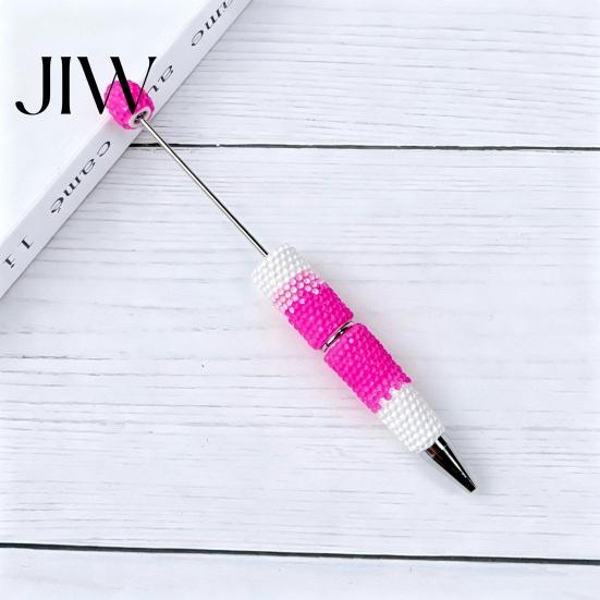 Novelty Rainbow Pens DIY Beadable Pen, Colorful Fancy Beaded Crafting Ballpoint Gift for Students, Party Favors, Creative Office Supplies Decorative