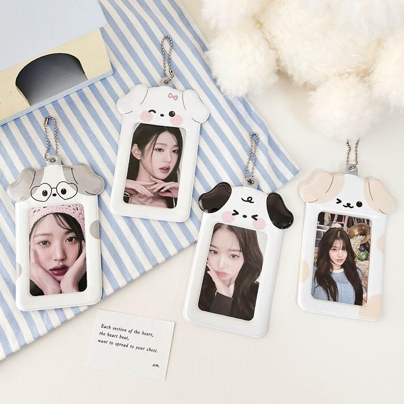 1 шт. 3-дюймовый держатель для фотокарт Kawaii Kpop держатель для фотокарт брелок Ins Idol фотокарточка протектор фото рукава чехол для автобусной карты