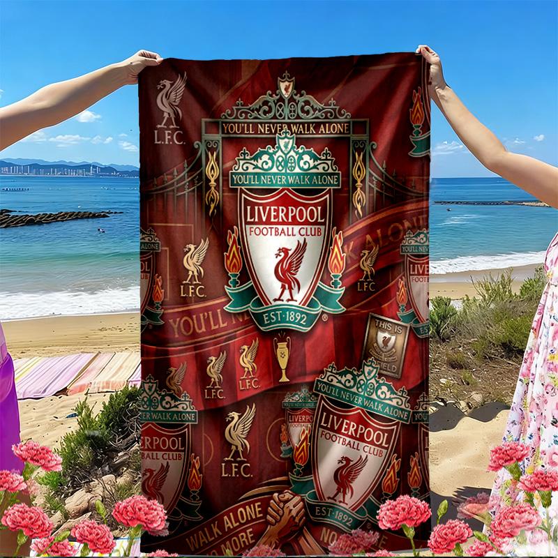Liverpool Football Club Print Beach Towel, Versatile Lightweight Absorbent Beach Towel for Pool Surf Yoga Bathroom, Perfect Birthday Holiday Gift