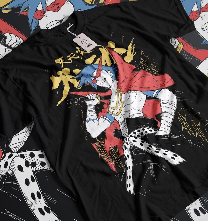 Футболка Tengen Toppa Gurren Lagann Камина Аниме Манга Черная Подарки Футболка Все Размеры