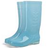 Fashion High Drum Rain Boots Women's Fashion Anti Slip Wear-resistant Waterproof  PVC Water Shoes Adults Transparent Rain Shoes Botas
