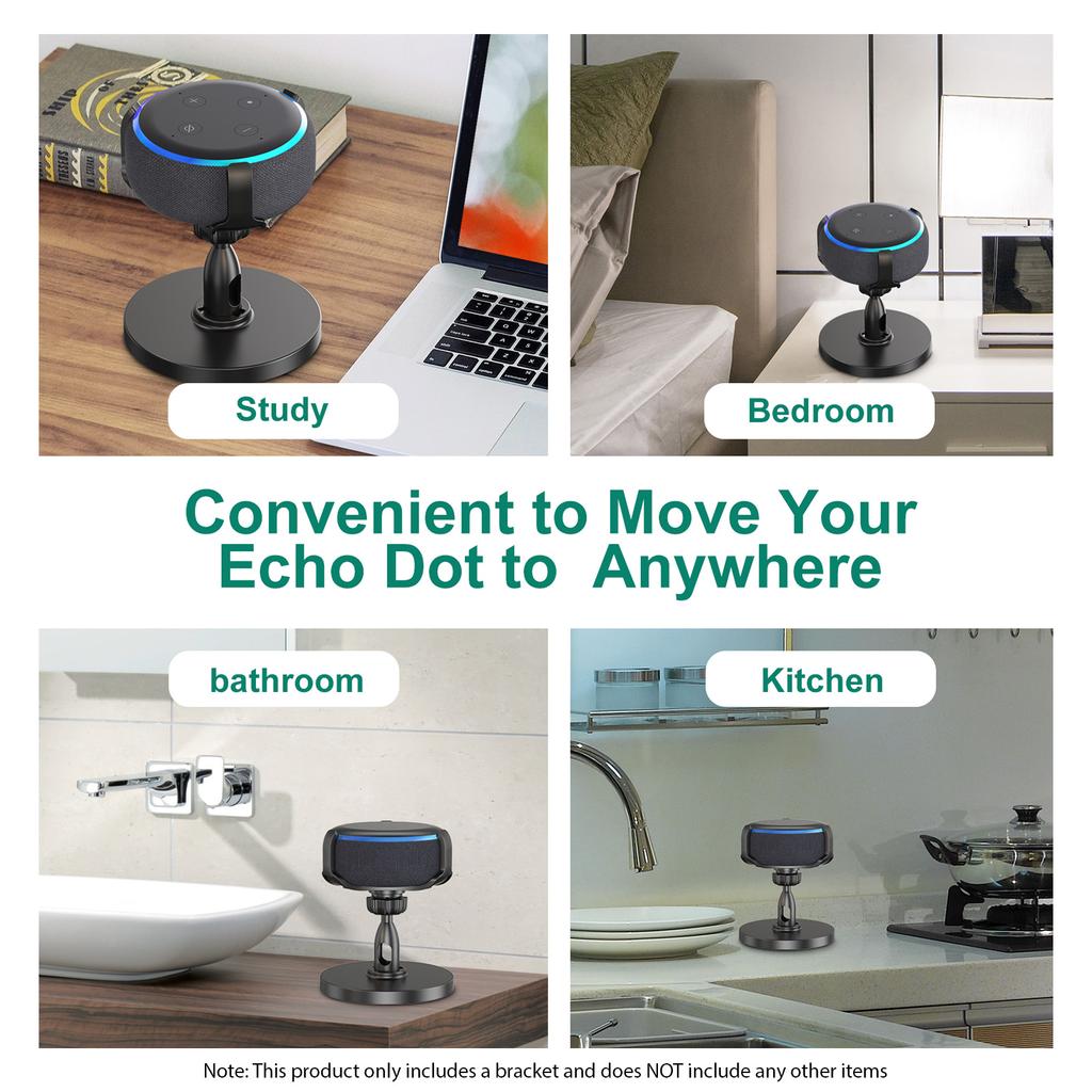 Smart Speaker Stand Suitable for Echo Dot 3rd Desktop Bracket 360 Degrees Adjustable Anti-slip