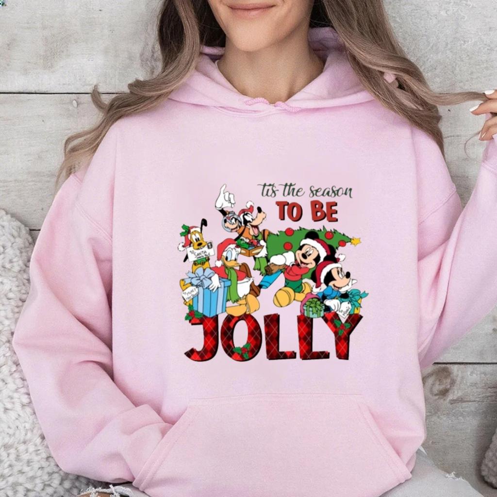 Дисней Наряды для родителей и детей, Рождественская разноцветная толстовка с капюшоном Микки Мауса, Модный американский бренд, Повседневный свободный топ
