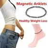 Fashion Biology Magnetic Round Black Stone Anklet Magnetic Simple Healthy Weight Loss Fashion Jewelry Accessories for Women