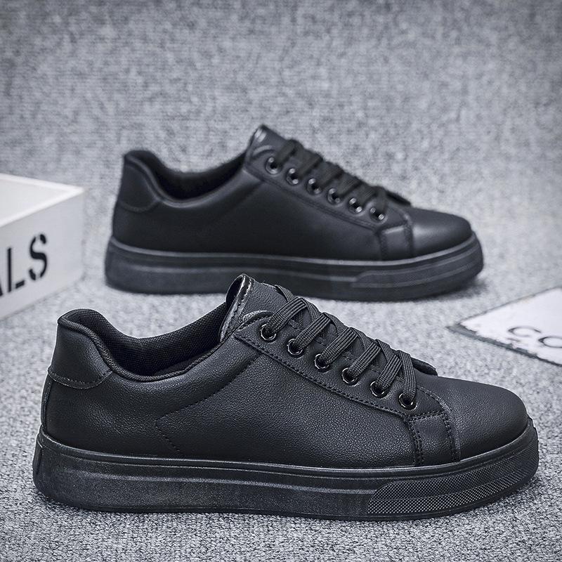 Мужские весенние белые кожаные кроссовки 2025 года: Гонконгский стиль, повседневная и модная корейская обувь