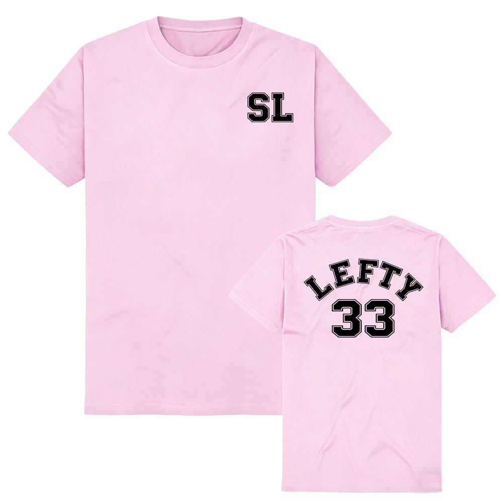 STELLA LEFTY Varsity Tee Short Sleeve Cotton Summer T-shirt Unisex Streetwear Casual O-neck Casual Fashion Tops Graphic Print